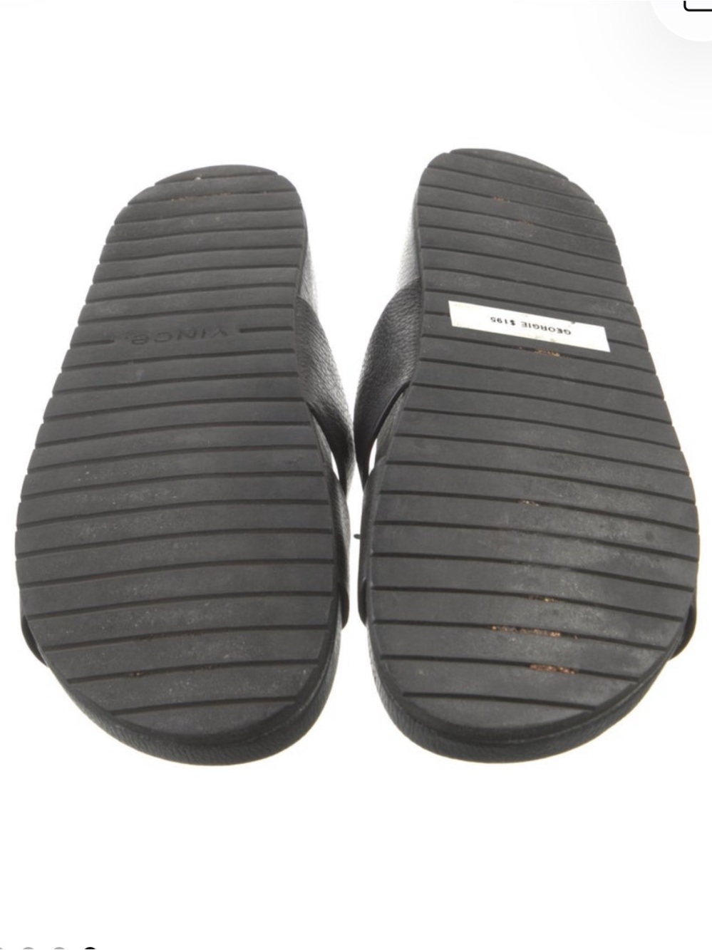 Vince Women’s Size 7 Black Leather Double-Strap Slide - Picture 5 of 10